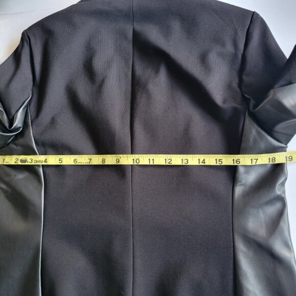 New Anne Klein Black Blazer with Faux Leather Accents. - Picture 4 of 8